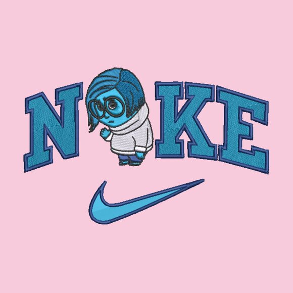 Nike Sadness Embroidered Adult Unisex Crewneck Sweatshirt Inside Out - Picture 7 of 10